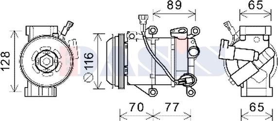 AKS Dasis 852875N - Компресор, кондиціонер autozip.com.ua