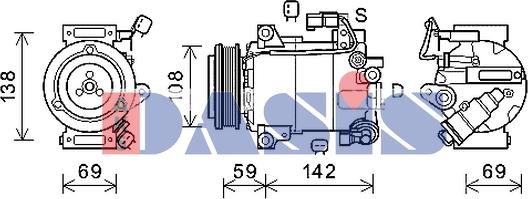 AKS Dasis 852793N - Компресор, кондиціонер autozip.com.ua