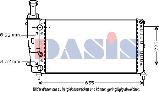 AKS Dasis 300550N - Радіатор, охолодження двигуна autozip.com.ua