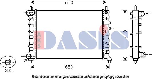 AKS Dasis 300007N - Радіатор, охолодження двигуна autozip.com.ua