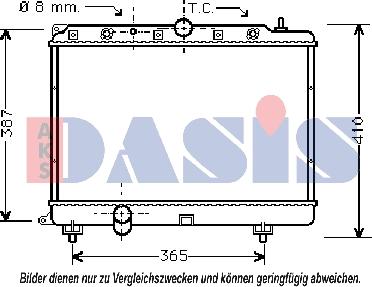 AKS Dasis 370004N - Радіатор, охолодження двигуна autozip.com.ua