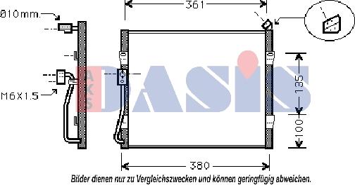 AKS Dasis 372020N - Конденсатор, кондиціонер autozip.com.ua