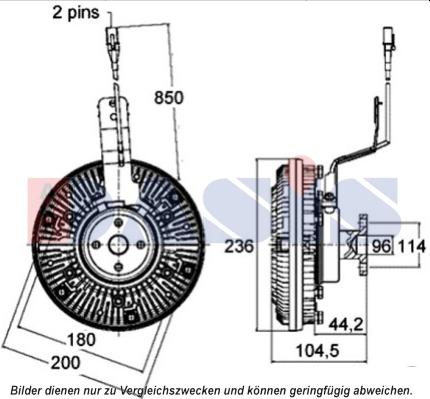 AKS Dasis 268053N - Зчеплення, вентилятор радіатора autozip.com.ua