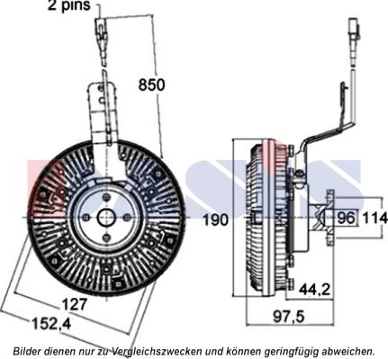 AKS Dasis 268052N - Зчеплення, вентилятор радіатора autozip.com.ua
