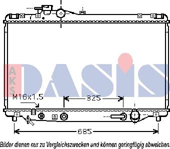 AKS Dasis 210136N - Радіатор, охолодження двигуна autozip.com.ua