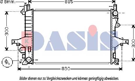 AKS Dasis 220015N - Радіатор, охолодження двигуна autozip.com.ua