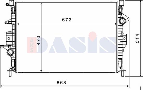 AKS Dasis 220026N - Радіатор, охолодження двигуна autozip.com.ua