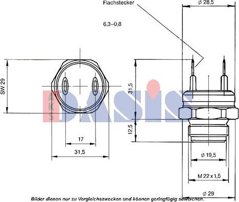 AKS Dasis 751045N - Датчик, температура охолоджуючої рідини autozip.com.ua