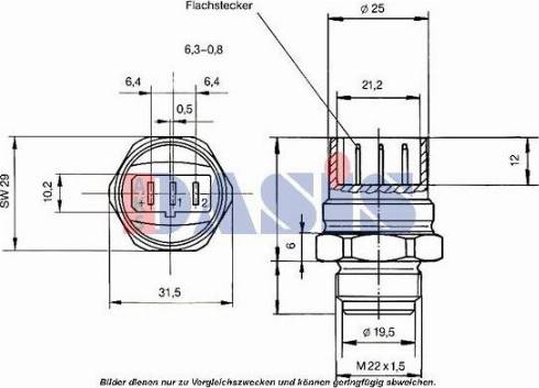 AKS Dasis 751057N - Датчик, температура охолоджуючої рідини autozip.com.ua