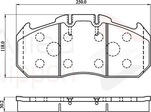 ALLIED NIPPON ACV058HD - Гальмівні колодки, дискові гальма autozip.com.ua