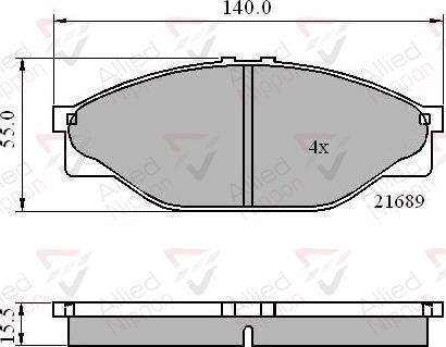 ALLIED NIPPON ADB0440 - Гальмівні колодки, дискові гальма autozip.com.ua