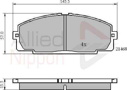 ALLIED NIPPON ADB0459 - Гальмівні колодки, дискові гальма autozip.com.ua