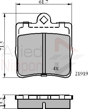 ALLIED NIPPON ADB0454 - Гальмівні колодки, дискові гальма autozip.com.ua