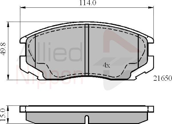 ALLIED NIPPON ADB0415 - Гальмівні колодки, дискові гальма autozip.com.ua
