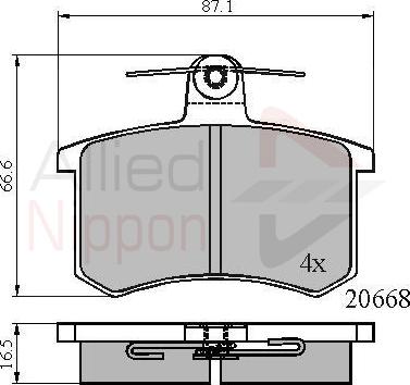 ALLIED NIPPON ADB0558 - Гальмівні колодки, дискові гальма autozip.com.ua