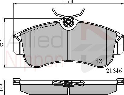 ALLIED NIPPON ADB0566 - Гальмівні колодки, дискові гальма autozip.com.ua