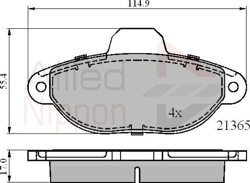 ALLIED NIPPON ADB0509 - Гальмівні колодки, дискові гальма autozip.com.ua