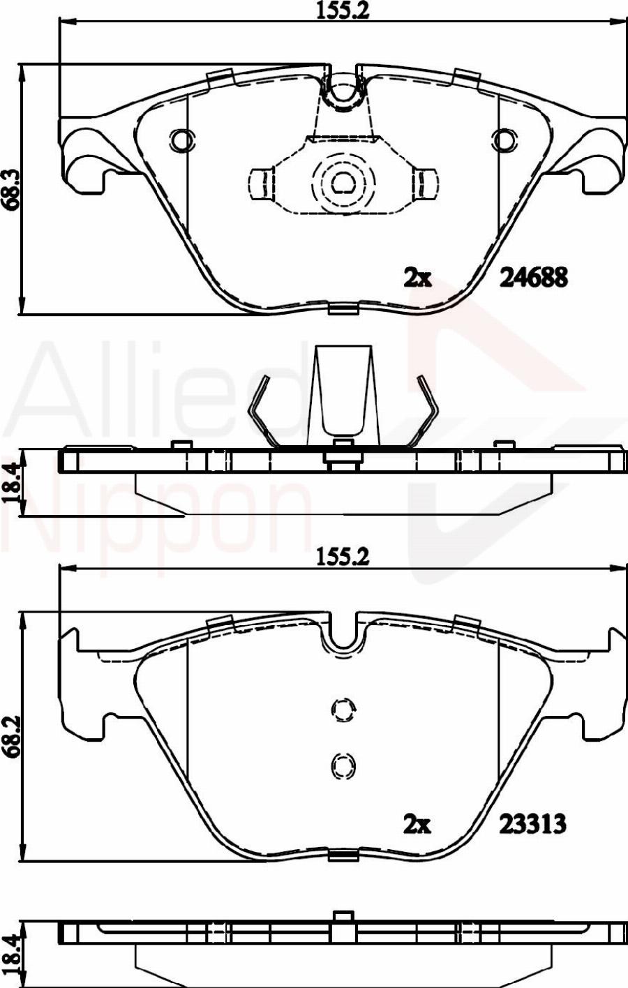 ALLIED NIPPON ADB06097 - Гальмівні колодки, дискові гальма autozip.com.ua