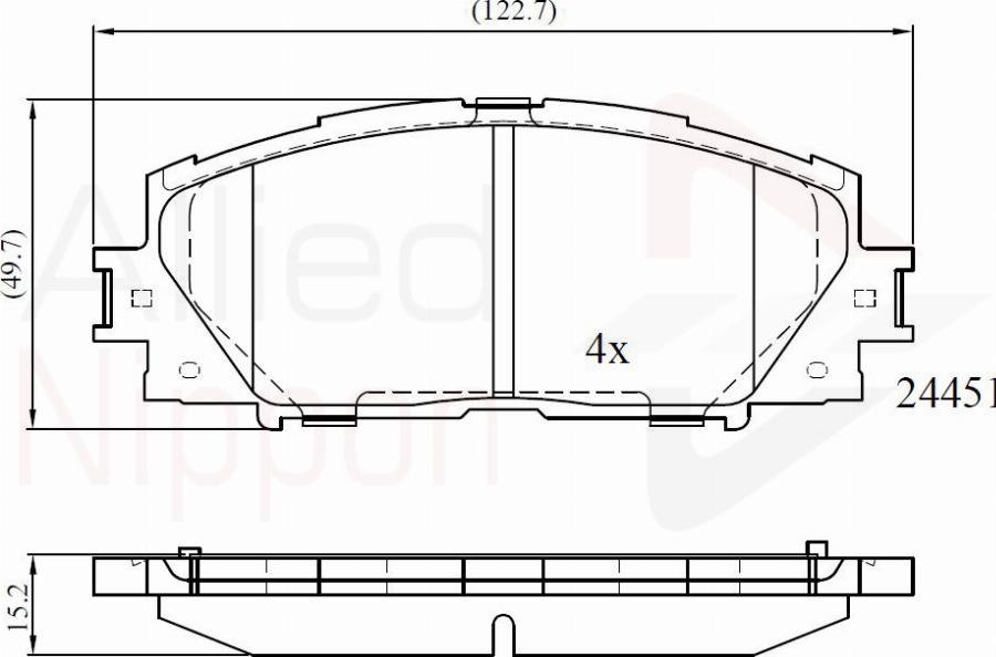 ALLIED NIPPON ADB06014 - Гальмівні колодки, дискові гальма autozip.com.ua