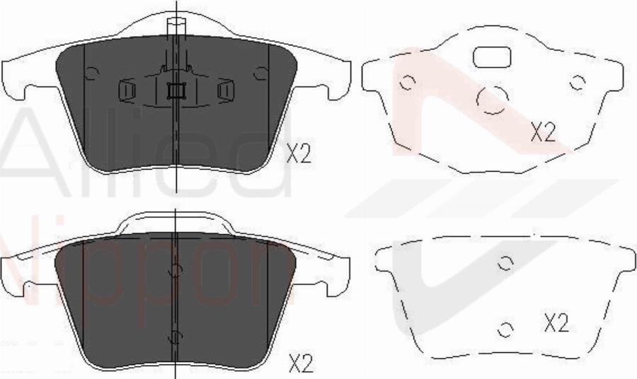 ALLIED NIPPON ADB06027 - Гальмівні колодки, дискові гальма autozip.com.ua