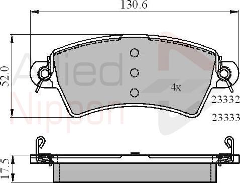 ALLIED NIPPON ADB01549 - Гальмівні колодки, дискові гальма autozip.com.ua