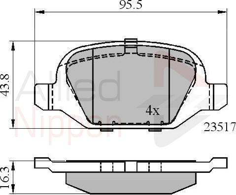 ALLIED NIPPON ADB01559 - Гальмівні колодки, дискові гальма autozip.com.ua