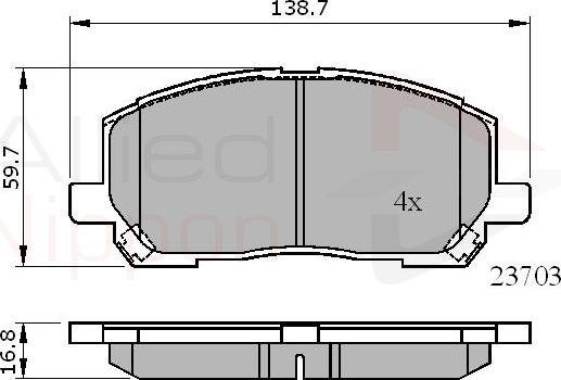 ALLIED NIPPON ADB01507 - Гальмівні колодки, дискові гальма autozip.com.ua