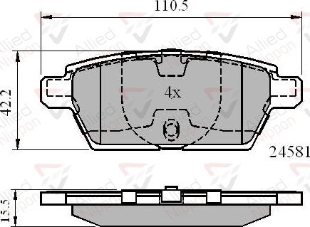 ALLIED NIPPON ADB01514 - Гальмівні колодки, дискові гальма autozip.com.ua
