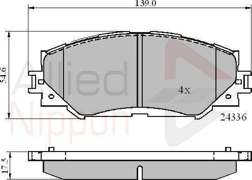 ALLIED NIPPON ADB01515 - Гальмівні колодки, дискові гальма autozip.com.ua