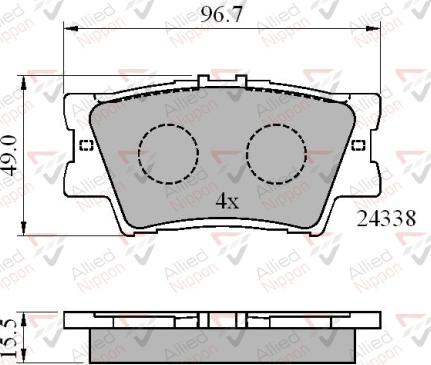 ALLIED NIPPON ADB01581 - Гальмівні колодки, дискові гальма autozip.com.ua