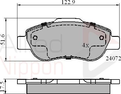 ALLIED NIPPON ADB01600 - Гальмівні колодки, дискові гальма autozip.com.ua