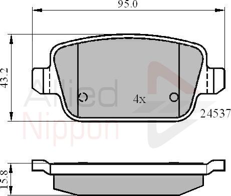 ALLIED NIPPON ADB01610 - Гальмівні колодки, дискові гальма autozip.com.ua