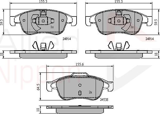 ALLIED NIPPON ADB01677 - Гальмівні колодки, дискові гальма autozip.com.ua