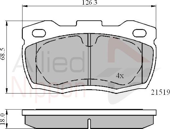 ALLIED NIPPON ADB01052 - Гальмівні колодки, дискові гальма autozip.com.ua