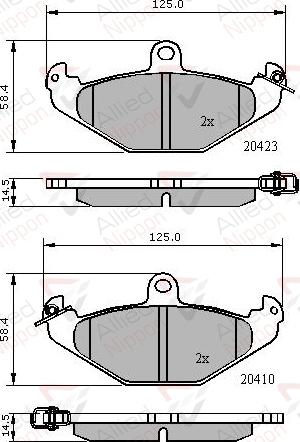 ALLIED NIPPON ADB01081 - Гальмівні колодки, дискові гальма autozip.com.ua