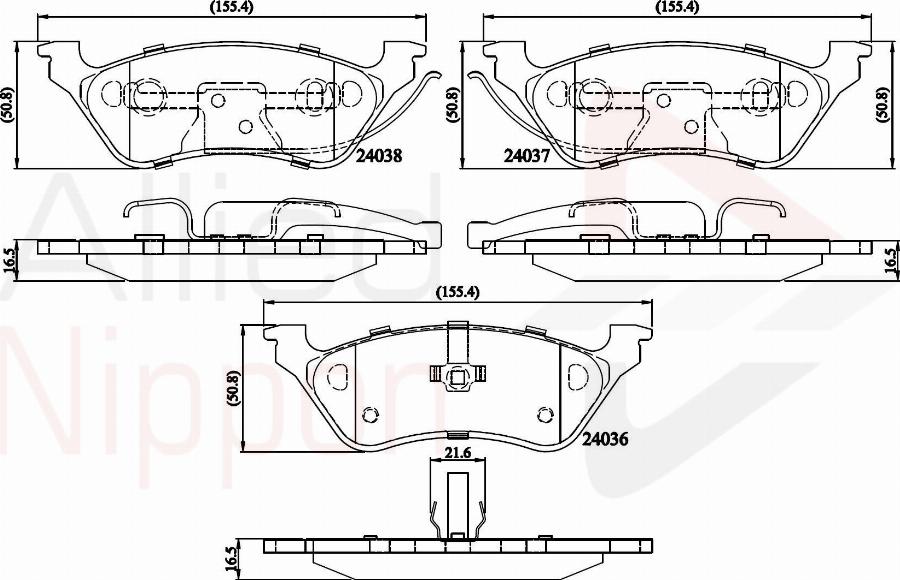 ALLIED NIPPON ADB01164 - Гальмівні колодки, дискові гальма autozip.com.ua