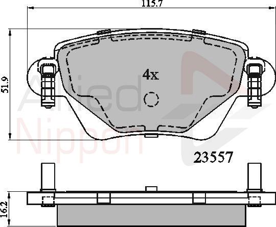 ALLIED NIPPON ADB01114 - Гальмівні колодки, дискові гальма autozip.com.ua