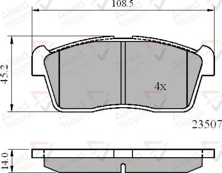 ALLIED NIPPON ADB01113 - Гальмівні колодки, дискові гальма autozip.com.ua