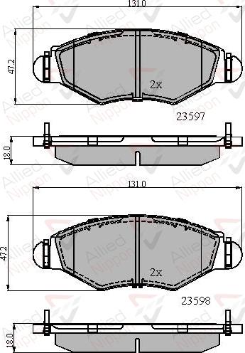 ALLIED NIPPON ADB01131 - Гальмівні колодки, дискові гальма autozip.com.ua