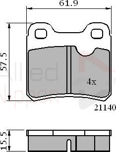 ALLIED NIPPON ADB0117 - Гальмівні колодки, дискові гальма autozip.com.ua