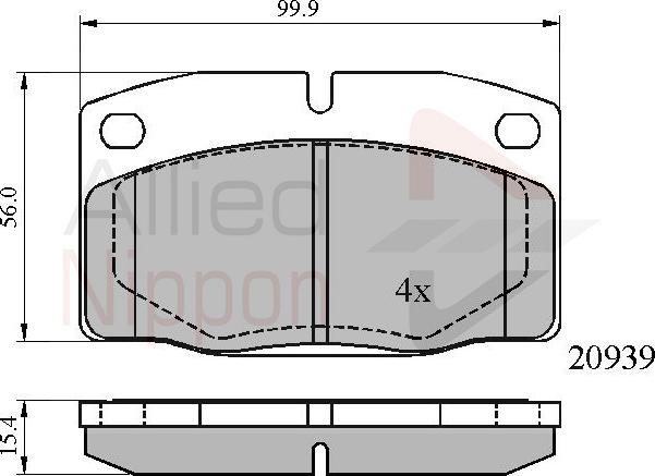 ALLIED NIPPON ADB0135 - Гальмівні колодки, дискові гальма autozip.com.ua