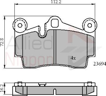 ALLIED NIPPON ADB01316 - Гальмівні колодки, дискові гальма autozip.com.ua