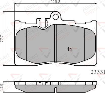 ALLIED NIPPON ADB01211 - Гальмівні колодки, дискові гальма autozip.com.ua