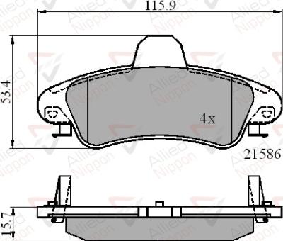ALLIED NIPPON ADB01235 - Гальмівні колодки, дискові гальма autozip.com.ua