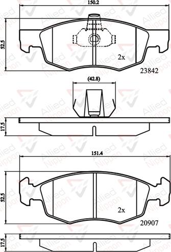 ALLIED NIPPON ADB01221 - Гальмівні колодки, дискові гальма autozip.com.ua