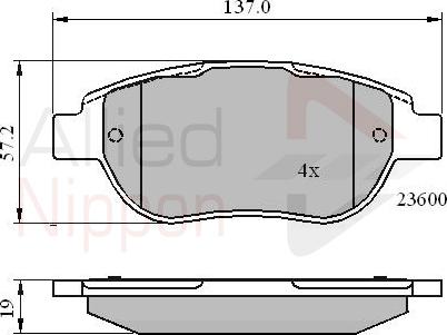 ALLIED NIPPON ADB01748 - Гальмівні колодки, дискові гальма autozip.com.ua