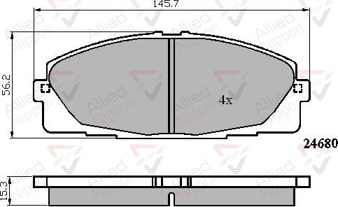 ALLIED NIPPON ADB01706 - Гальмівні колодки, дискові гальма autozip.com.ua