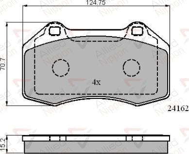 ALLIED NIPPON ADB01703 - Гальмівні колодки, дискові гальма autozip.com.ua