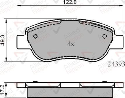 ALLIED NIPPON ADB01738 - Гальмівні колодки, дискові гальма autozip.com.ua