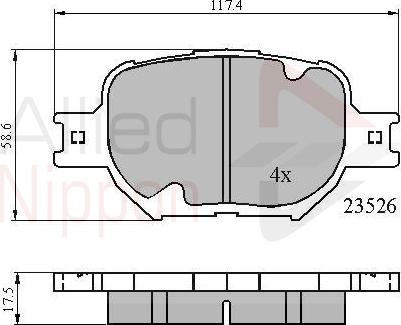 ALLIED NIPPON ADB0896 - Гальмівні колодки, дискові гальма autozip.com.ua
